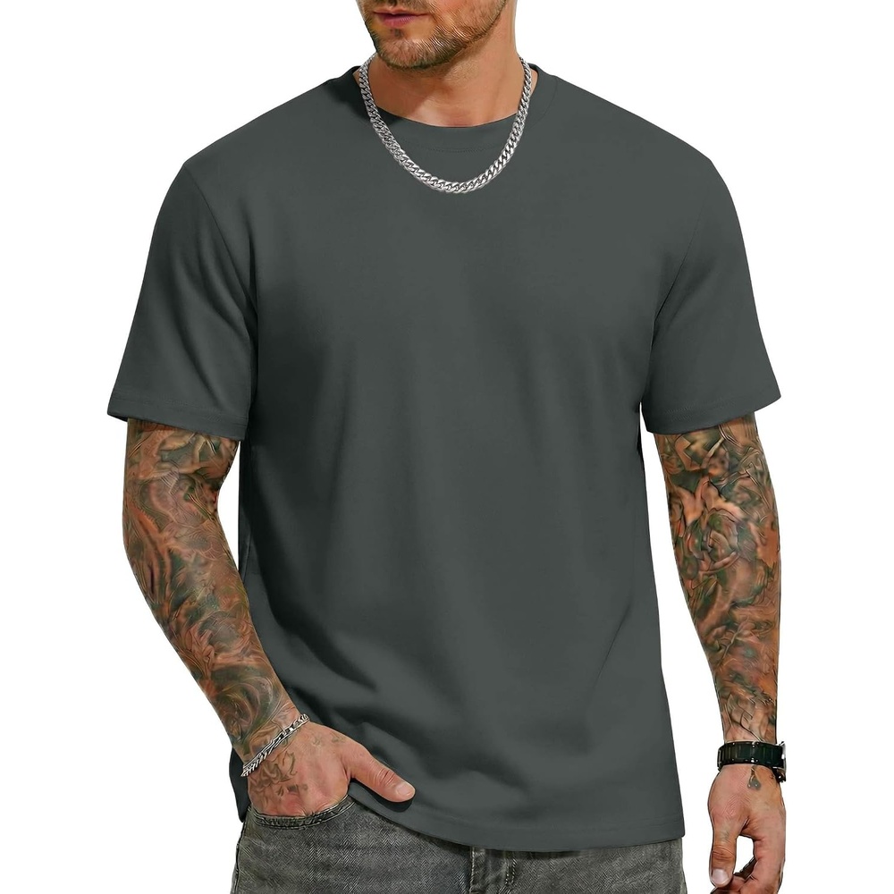 image:imageCOOFANDY Mens T Shirts Short Sleeve Heavyweight Tshirt Casual Crew Neck Tee Shirts for MenArmy Green