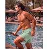 COOFANDY Men Swim Trunk with Compression Liner 2 in 1 Swimwear Bathing Suit Quick Dry Board Short(1 – Print Green Leaves)