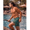 COOFANDY Men Swim Trunk with Compression Liner 2 in 1 Swimwear Bathing Suit Quick Dry Board Short(P Army Green Flower)