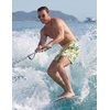 COOFANDY Men Swim Trunk with Compression Liner 2 in 1 Swimwear Bathing Suit Quick Dry Board Short(P Green Hawaiian Flower)