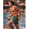 COOFANDY Men Swim Trunk with Compression Liner 2 in 1 Swimwear Bathing Suit Quick Dry Board Short(Printed Army Green)