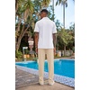 COOFANDY Men’s 2 Piece Outfit Casual Short Sleeve Button Down Shirt Beach Summer Loose Pant Sets(White Khaki)
