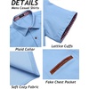 COOFANDY Men’s Cotton Casual Short Sleeve Button Down Shirt Plaid Collar Denim Work Shirts(A – Clear Blue – No Pocket)