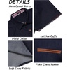 COOFANDY Men’s Cotton Casual Short Sleeve Button Down Shirt Plaid Collar Denim Work Shirts(A – Navy Blue – No Pocket)