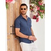 COOFANDY Men’s Cotton Casual Short Sleeve Button Down Shirt Plaid Collar Denim Work Shirts(A – Sky Blue – No Pocket)