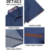 COOFANDY Men’s Cotton Casual Short Sleeve Button Down Shirt Plaid Collar Denim Work Shirts(A – Sky Blue – No Pocket)