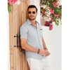 COOFANDY Men’s Cotton Casual Short Sleeve Button Down Shirt Plaid Collar Denim Work Shirts(A – White – No Pocket)