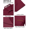 COOFANDY Men’s Cotton Casual Short Sleeve Button Down Shirt Plaid Collar Denim Work Shirts(A – Wine Red – No Pocket)