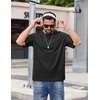 COOFANDY Men’s Cotton T-Shirts Oversized Shirt Short Sleeves Streetwear Loose Fit Summer Tee Tops Washed Basic Unisex Shirts(01- Black)