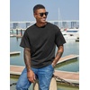 COOFANDY Men’s Cotton T-Shirts Oversized Shirt Short Sleeves Streetwear Loose Fit Summer Tee Tops Washed Basic Unisex Shirts(01- Black)