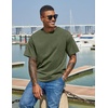 COOFANDY Men’s Cotton T-Shirts Oversized Shirt Short Sleeves Streetwear Loose Fit Summer Tee Tops Washed Basic Unisex Shirts(Army Green)