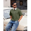 COOFANDY Men’s Cotton T-Shirts Oversized Shirt Short Sleeves Streetwear Loose Fit Summer Tee Tops Washed Basic Unisex Shirts(Army Green)