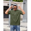 COOFANDY Men’s Cotton T-Shirts Oversized Shirt Short Sleeves Streetwear Loose Fit Summer Tee Tops Washed Basic Unisex Shirts(Army Green)