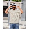 COOFANDY Men’s Cotton T-Shirts Oversized Shirt Short Sleeves Streetwear Loose Fit Summer Tee Tops Washed Basic Unisex Shirts(Beige)