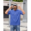 COOFANDY Men’s Cotton T-Shirts Oversized Shirt Short Sleeves Streetwear Loose Fit Summer Tee Tops Washed Basic Unisex Shirts(Blue)