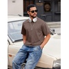 COOFANDY Men’s Cotton T-Shirts Oversized Shirt Short Sleeves Streetwear Loose Fit Summer Tee Tops Washed Basic Unisex Shirts(Brown)