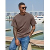 COOFANDY Men’s Cotton T-Shirts Oversized Shirt Short Sleeves Streetwear Loose Fit Summer Tee Tops Washed Basic Unisex Shirts(Brown)