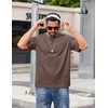 COOFANDY Men’s Cotton T-Shirts Oversized Shirt Short Sleeves Streetwear Loose Fit Summer Tee Tops Washed Basic Unisex Shirts(Brown)