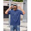 COOFANDY Men’s Cotton T-Shirts Oversized Shirt Short Sleeves Streetwear Loose Fit Summer Tee Tops Washed Basic Unisex Shirts(Dark Blue)