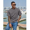 COOFANDY Men’s Cotton T-Shirts Oversized Shirt Short Sleeves Streetwear Loose Fit Summer Tee Tops Washed Basic Unisex Shirts(Dark Grey)