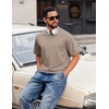 COOFANDY Men’s Cotton T-Shirts Oversized Shirt Short Sleeves Streetwear Loose Fit Summer Tee Tops Washed Basic Unisex Shirts(Khaki)