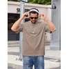 COOFANDY Men’s Cotton T-Shirts Oversized Shirt Short Sleeves Streetwear Loose Fit Summer Tee Tops Washed Basic Unisex Shirts(Khaki)