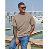COOFANDY Men’s Cotton T-Shirts Oversized Shirt Short Sleeves Streetwear Loose Fit Summer Tee Tops Washed Basic Unisex Shirts(Khaki)
