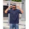 COOFANDY Men’s Cotton T-Shirts Oversized Shirt Short Sleeves Streetwear Loose Fit Summer Tee Tops Washed Basic Unisex Shirts(Navy Blue)