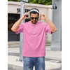 COOFANDY Men’s Cotton T-Shirts Oversized Shirt Short Sleeves Streetwear Loose Fit Summer Tee Tops Washed Basic Unisex Shirts(Pink)