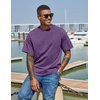 COOFANDY Men’s Cotton T-Shirts Oversized Shirt Short Sleeves Streetwear Loose Fit Summer Tee Tops Washed Basic Unisex Shirts(Purple)