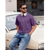 COOFANDY Men’s Cotton T-Shirts Oversized Shirt Short Sleeves Streetwear Loose Fit Summer Tee Tops Washed Basic Unisex Shirts(Purple)