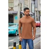 COOFANDY Men’s Crew Neck T-Shirt Long Sleeve Casual Pullover Tees Soft Stretch Basic Tee Shirts(Caramel)