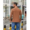 COOFANDY Men’s Crew Neck T-Shirt Long Sleeve Casual Pullover Tees Soft Stretch Basic Tee Shirts(Caramel)
