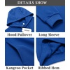 COOFANDY Men’s Hooded Sweatshirts Long Sleeve Casual Waffle Knit Pullover Hoodies with Kanga Pocket(Royal Blue)