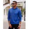 COOFANDY Men’s Hooded Sweatshirts Long Sleeve Casual Waffle Knit Pullover Hoodies with Kanga Pocket(Royal Blue)