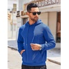 COOFANDY Men’s Hooded Sweatshirts Long Sleeve Casual Waffle Knit Pullover Hoodies with Kanga Pocket(Royal Blue)