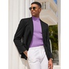COOFANDY Men’s Mock Turtleneck Sweater Short Sleeve Casual Basic Tops Ribbed Knit Pullover Solid Tee(Light Purple)