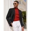 COOFANDY Men’s Mock Turtleneck Sweater Short Sleeve Casual Basic Tops Ribbed Knit Pullover Solid Tee(Red)