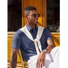 COOFANDY Mens Polo Shirts Short Sleeve Casual Summer Polo Tee Classic Collared Golf Stylish Tops(Navy Blue-new)