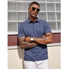 COOFANDY Mens Polo Shirts Short Sleeve Casual Summer Polo Tee Classic Collared Golf Stylish Tops(Navy Blue-new)