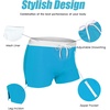 COOFANDY Mens Swim Trunks Swimwear Bathing Suit Swim Brief Square Leg Board Short S-3XL(1 – Blue and White)