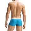 COOFANDY Mens Swim Trunks Swimwear Bathing Suit Swim Brief Square Leg Board Short S-3XL(1 – Blue and White)