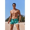 COOFANDY Mens Swim Trunks Swimwear Bathing Suit Swim Brief Square Leg Board Short S-3XL(1 – Green Leaf)
