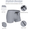 COOFANDY Mens Swim Trunks Swimwear Bathing Suit Swim Brief Square Leg Board Short S-3XL(1 – Grey)