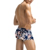 COOFANDY Mens Swim Trunks Swimwear Bathing Suit Swim Brief Square Leg Board Short S-3XL(1 – Navy Blue Flower)