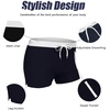 COOFANDY Mens Swim Trunks Swimwear Bathing Suit Swim Brief Square Leg Board Short S-3XL(1 – Navy and White)