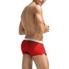 COOFANDY Mens Swim Trunks Swimwear Bathing Suit Swim Brief Square Leg Board Short S-3XL(1 – Red and White)