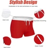 COOFANDY Mens Swim Trunks Swimwear Bathing Suit Swim Brief Square Leg Board Short S-3XL(1 – Red and White)