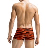 COOFANDY Mens Swim Trunks Swimwear Bathing Suit Swim Brief Square Leg Board Short S-3XL(1 – Striped Orange)