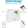 COOFANDY Mens Swim Trunks Swimwear Bathing Suit Swim Brief Square Leg Board Short S-3XL(1 – White)